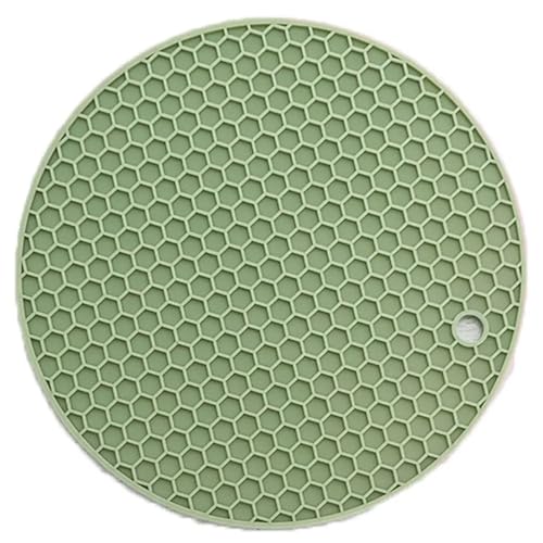 PPQIRU Geschirr-Isoliermatte 3 stücke Runde Wabenmatten rutschfeste Tischmatte Hitzebeständige Silikon-Untersetzermatte for Küchenzubehör Geschirr-Isolierpad(Green,17.5cm) von PPQIRU