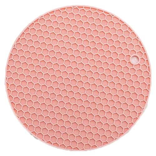 PPQIRU Geschirr-Isoliermatte 3 stücke Runde Wabenmatten rutschfeste Tischmatte Hitzebeständige Silikon-Untersetzermatte for Küchenzubehör Geschirr-Isolierpad(Pink,14.5cm) von PPQIRU