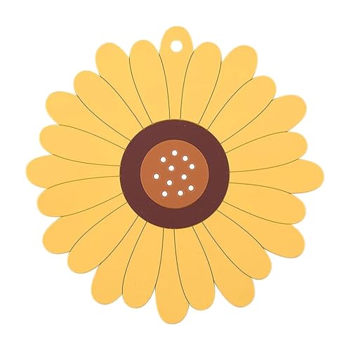 PPQIRU Geschirr-Isoliermatte 3 stücke Sonnenblumen Isolierung Pad Verdickt Esstisch Isolierung Pad Wärme-Beständig Schüssel Und Gericht Matte Haushalts Gericht Matte(M 15CM_3PCS) von PPQIRU