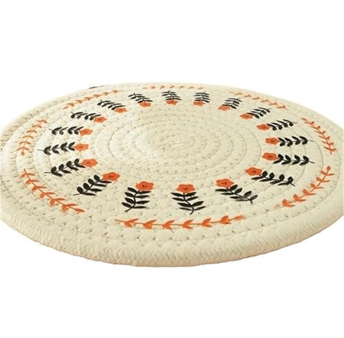 PPQIRU Geschirr-Isoliermatte 4 stücke Baumwolle Gewebt Wärmedämmung Pad Esszimmer Schüssel Matte Auflauf Matte Tee Coaster Topf Anti-Verbrühungen Tisch Matte(24cm) von PPQIRU