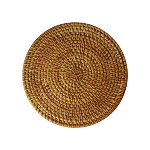 PPQIRU Geschirr-Isoliermatte 6PCS Tischset Handgefertigtes Rattan Kreatives Tischset Esstisch Schüsselmatte Tellermatte Wärmeisolierende Matte rutschfeste Matte von PPQIRU