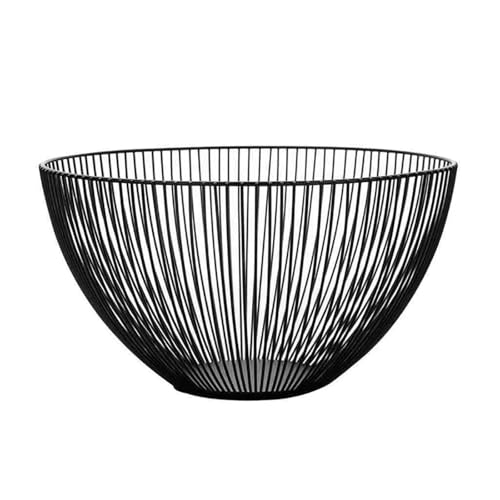 PPQIRU Haushalt Werkzeuge Lagerung Korb Tisch Dekor Metall Bonbonniere Küche Obst Schüssel Lebensmittel Körbe Eisen Gemüse Hause Halter(Black) von PPQIRU