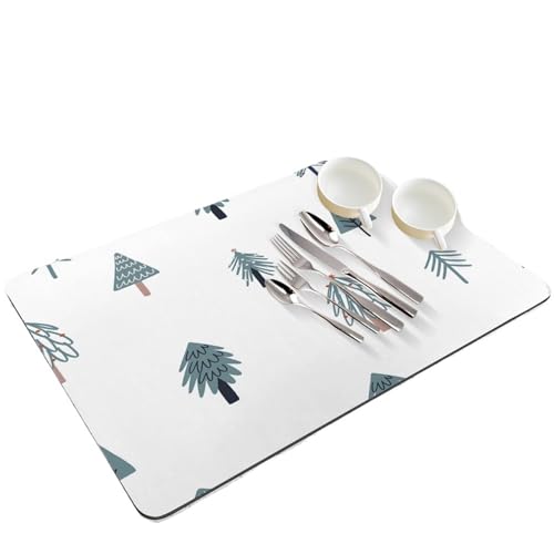 PPQIRU Kaffeemaschine Abtropfmatte 2 Stück Kaffee Tablewear Drain Pad Badezimmer Platz Absorbierende Trockenmatte Tischset Geschirr Tasse(40 * 60cm) von PPQIRU