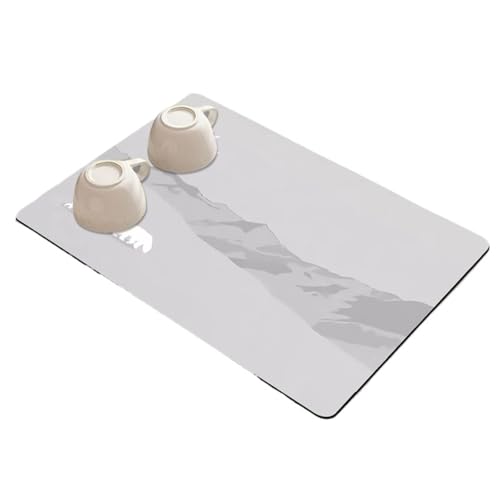 PPQIRU Kaffeemaschine Abtropfmatte 2 stücke Geschirr Kaffee Tischset Saugfähigen Küche Matte Trocknen Schnell Trocknend Bad Ablauf Pad(White,50X60cm) von PPQIRU