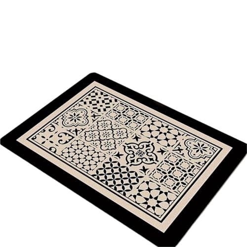 PPQIRU Kaffeemaschine Abtropfmatte 2 stücke Geschirr Matte Saugfähigen Ablauf Pad Dekorative Ofen Mikrowelle Küche Arbeitsplatte(Black,30x40cm) von PPQIRU