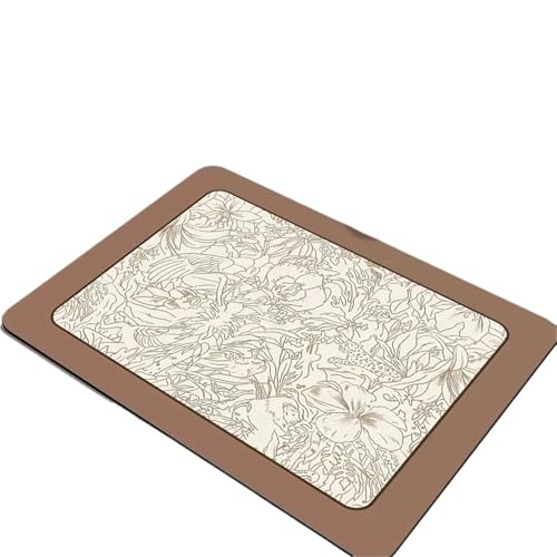 PPQIRU Kaffeemaschine Abtropfmatte 2 stücke Geschirr Trocknen Matte Gedruckt Kaffee Maschine Ablauf Pad Arbeitsplatte Saugfähigen Ablassen Tischset Tisch Home Decor(Apricot,40x50cm) von PPQIRU
