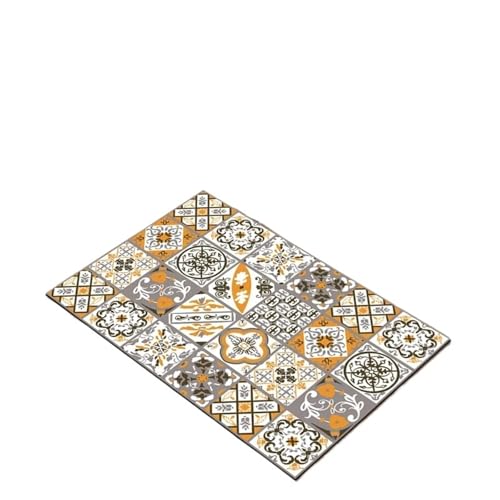PPQIRU Kaffeemaschine Abtropfmatte 2 stücke Geschirr Trocknen Matte Gedruckt Kaffee Maschine Ablauf Pad Arbeitsplatte Saugfähigen Ablassen Tischset Tisch Home Decor(Yellow,50x60cm) von PPQIRU