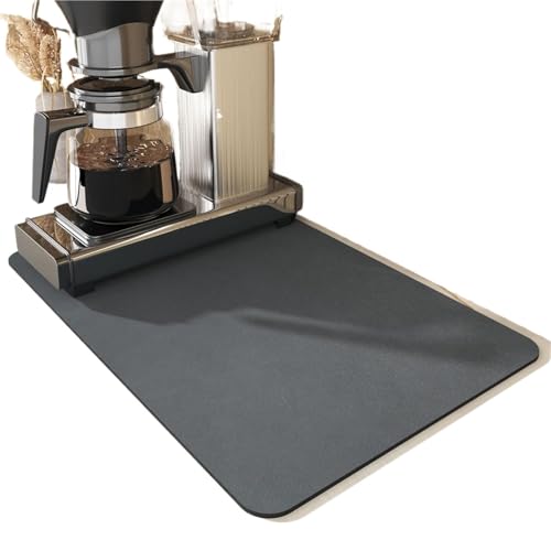 PPQIRU Kaffeemaschine Abtropfmatte 2 stücke Kaffee Matte Saugfähige Schnell Trocknende for Küche Zähler Espresso Maschine Kaffeemaschine Tisch Dekor Bar Zubehör(Dark Grey,30x40cm) von PPQIRU