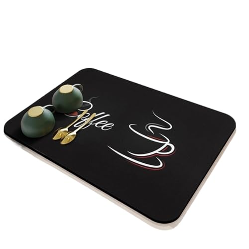 PPQIRU Kaffeemaschine Abtropfmatte 2 stücke Kaffee Tasse Trocknen Matte Saugfähigen Kieselalgen Geschirr Küche Zähler Ablauf Bar(30 * 40cm) von PPQIRU