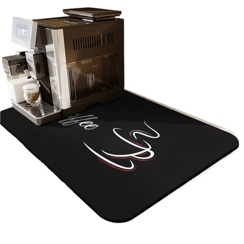 PPQIRU Kaffeemaschine Abtropfmatte 2 stücke Kaffee Tasse Trocknen Matte Saugfähigen Kieselalgen Geschirr Küche Zähler Ablauf Bar(Black,20 * 30cm) von PPQIRU