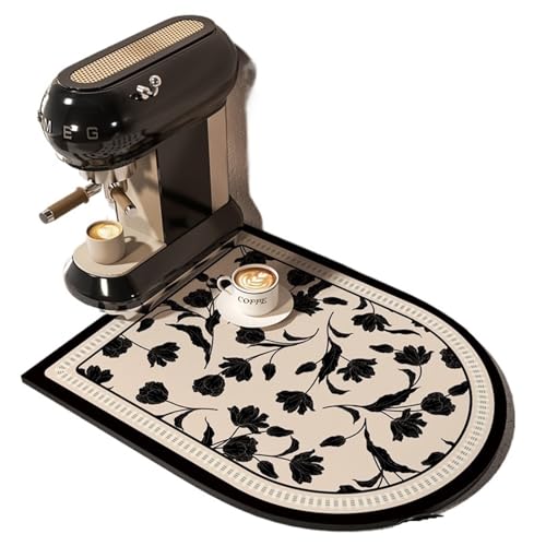 PPQIRU Kaffeemaschine Abtropfmatte 2 stücke Kaffeemaschine Matte Wasserdicht Küche Teller Trocknen Matten Saugfähigen Ablauf Pad Schnell Trocknend Geschirr Wasserhahn Teppich(Beige,30x50 cm) von PPQIRU