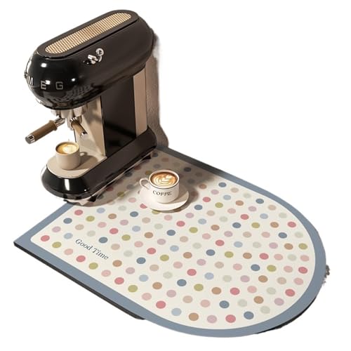 PPQIRU Kaffeemaschine Abtropfmatte 2 stücke Kaffeemaschine Matte Wasserdicht Küche Teller Trocknen Matten Saugfähigen Ablauf Pad Schnell Trocknend Geschirr Wasserhahn Teppich(Blue White,30x40cm) von PPQIRU