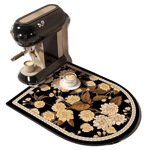 PPQIRU Kaffeemaschine Abtropfmatte 2 stücke Kaffeemaschine Matte Wasserdicht Küche Teller Trocknen Matten Saugfähigen Ablauf Pad Schnell Trocknend Geschirr Wasserhahn Teppich(Deep orange,30x40cm) von PPQIRU