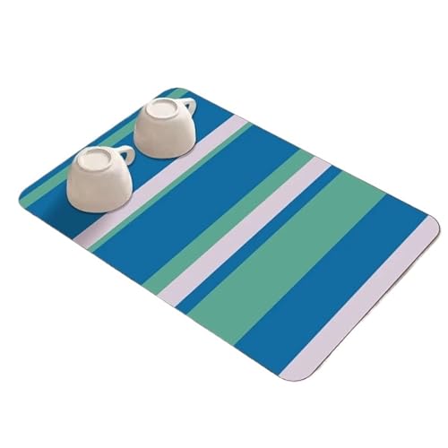 PPQIRU Kaffeemaschine Abtropfmatte 2 stücke Küche Ablassen Matte Saugfähigen Geschirr Pad Kaffee Teller Trocknen Waschbecken Waschtisch Tischset Bad Ablauf(Blue,40x50cm) von PPQIRU