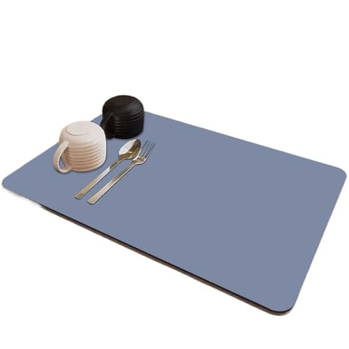 PPQIRU Kaffeemaschine Abtropfmatte 2 stücke Küche Entwässerung Pad Kieselalgen Schlamm Wasser Absorption Kaffee Gericht Arbeitsplatte Trocknen Matte(Blue,30X50cm) von PPQIRU