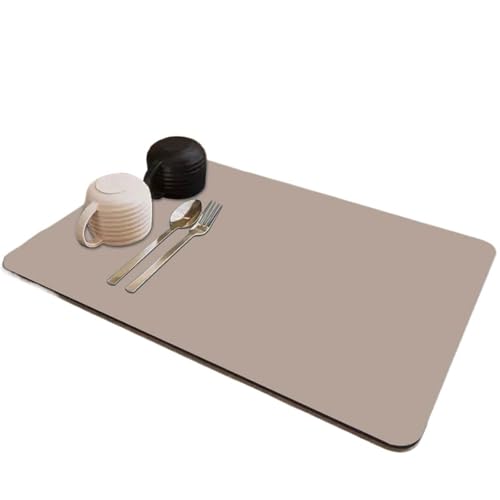 PPQIRU Kaffeemaschine Abtropfmatte 2 stücke Küche Entwässerung Pad Kieselalgen Schlamm Wasser Absorption Kaffee Gericht Arbeitsplatte Trocknen Matte(Khaki,40X60cm) von PPQIRU