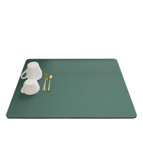 PPQIRU Kaffeemaschine Abtropfmatte 2PCS Solide Küche Saugfähigen Matte Kaffee Teller Trocknen Matten Ablassen Pad Schnell Trocken Geschirr Wasserhahn Tischset(Green,50x60cm) von PPQIRU