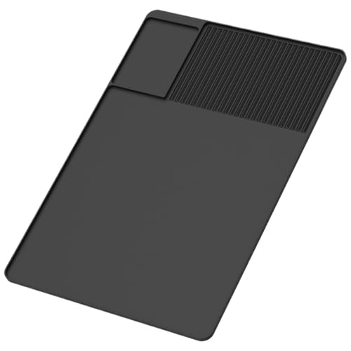 PPQIRU Kaffeemaschine Abtropfmatte Silikon-Kaffeematte, 3-Zonen-Design, Kaffee-Bar-Matte, wasserdichte Kaffee-Thekenmatte mit erhöhten Kanten for die Arbeitsplatte(Black) von PPQIRU