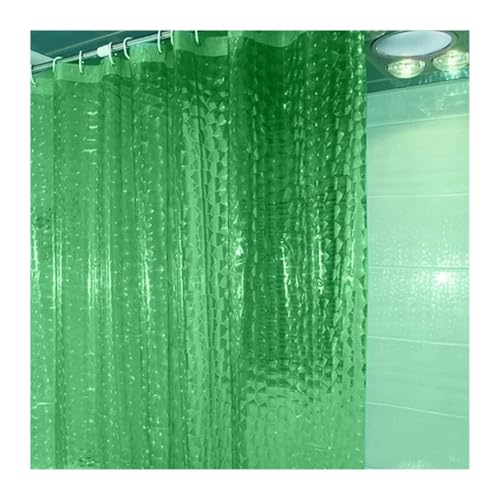 PPQIRU Klarer Duschvorhang 1PC 180x180cm Duschvorhang Transparent Bad Vorhang for Badewanne Dicker Wasserdicht Bad Vorhang(Green) von PPQIRU