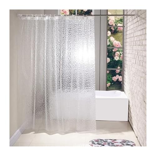 PPQIRU Klarer Duschvorhang 1PC 180x180cm Duschvorhang Transparent Bad Vorhang for Badewanne Dicker Wasserdicht Bad Vorhang(White) von PPQIRU