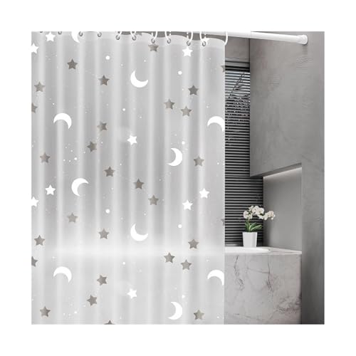 PPQIRU Klarer Duschvorhang PEVA Duschvorhang Wasserdichter Vorhang for Badewanne Klare Badezimmer Badvorhänge(W180xH180cm) von PPQIRU