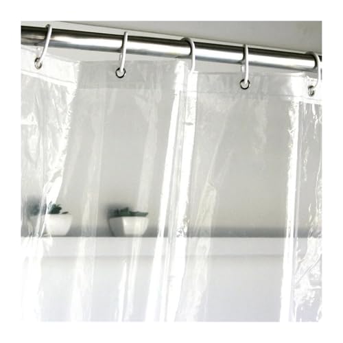 PPQIRU Klarer Duschvorhang PEVA Duschvorhang wasserdichte Badvorhänge for Zuhause Transparente Badezimmervorhänge(Transparent,200 * 200cm) von PPQIRU