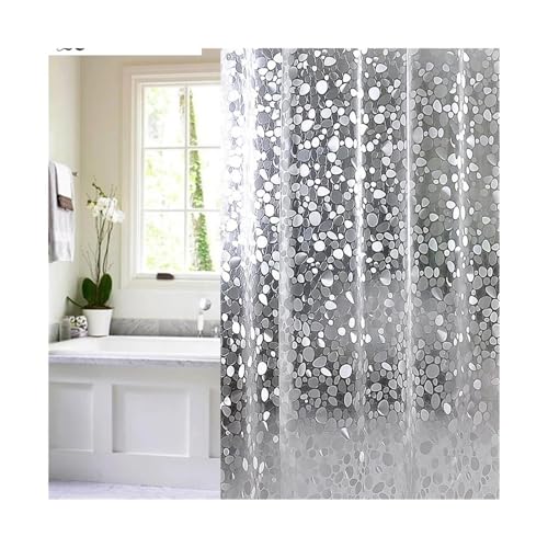 PPQIRU Klarer Duschvorhang PVC Sheer Duschvorhang Wasserdicht Badewanne Vorhang for Dekor Transparent Bad Vorhang(Transparent A,W80xH180cm) von PPQIRU