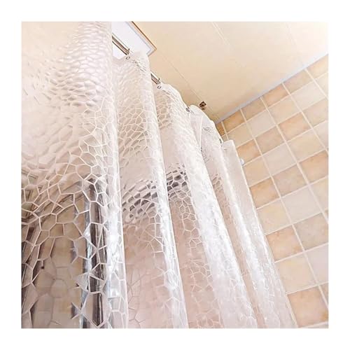 PPQIRU Klarer Duschvorhang Wasserdichter Duschvorhang Transparenter Badezimmervorhang for Transparente Dusche Verdickter Badebreiter Badvorhang(180x180cm) von PPQIRU