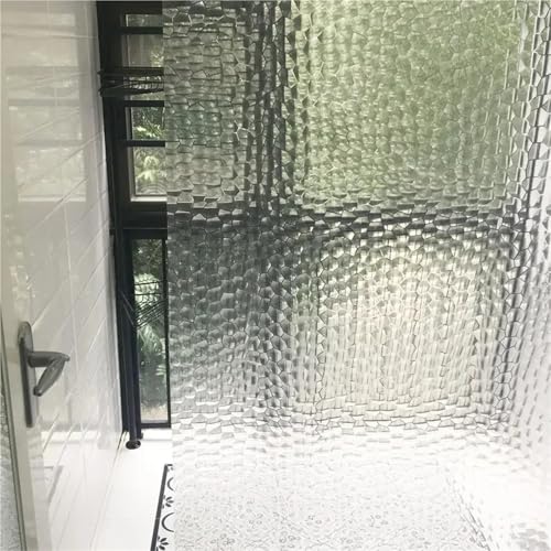 PPQIRU Klarer Duschvorhang Wasserdichter Duschvorhang Transparenter Badezimmervorhang mit Haken Durchsichtiger breiter Badvorhang for Dekor(W80cmxH180cm) von PPQIRU