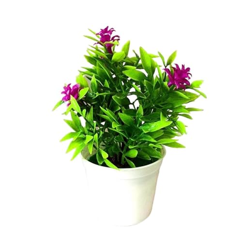 PPQIRU Künstlicher Bonsai Gefälschte Blumen Künstliche Pflanzen Simulierter Baum Büro Bonsai Topfpflanzen for Tisch Topf Ornament Garten Home Schreibtisch Dekor(Purple) von PPQIRU