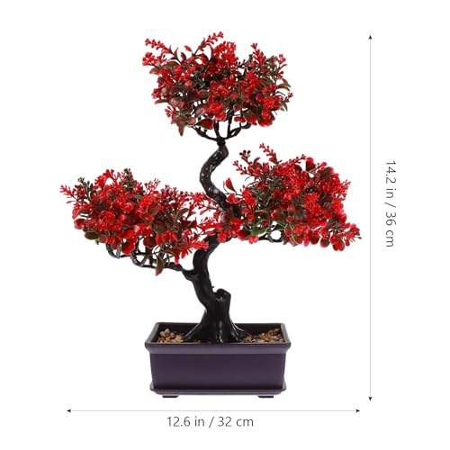 PPQIRU Künstlicher Bonsai Gefälschte künstliche Topfpflanze Blumentöpfe Zimmerpflanzen Bonsai-Baum realistisch for Schreibtisch Kunststoff Dekor von PPQIRU