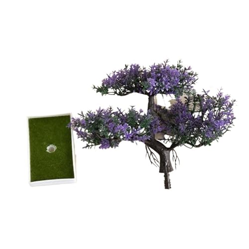 PPQIRU Künstlicher Bonsai Künstliche Pflanzen Kleiner Bonsai-Baum Topf Gefälschte Blumen Topf Ornamente for Vase Home Zimmer Tisch Hochzeit Dekoration Garten Dekor(Purple) von PPQIRU