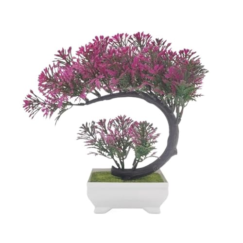 PPQIRU Künstlicher Bonsai Simulation Baum Bonsai Künstliche Pflanzen Topf Gefälschte Pflanzen Pflanze for Büro Desktop Home Hochzeit Weihnachten Party(Burgundy) von PPQIRU
