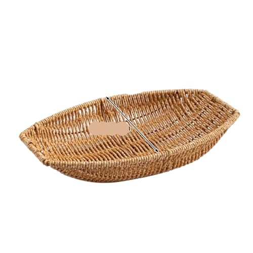 PPQIRU Rattan Obst Brot Snacks Ablage Kaffee Bar Lagerung Korb Desktop Kosmetische Kleinigkeiten Organizer Küche Lagerung Boxs(S7) von PPQIRU