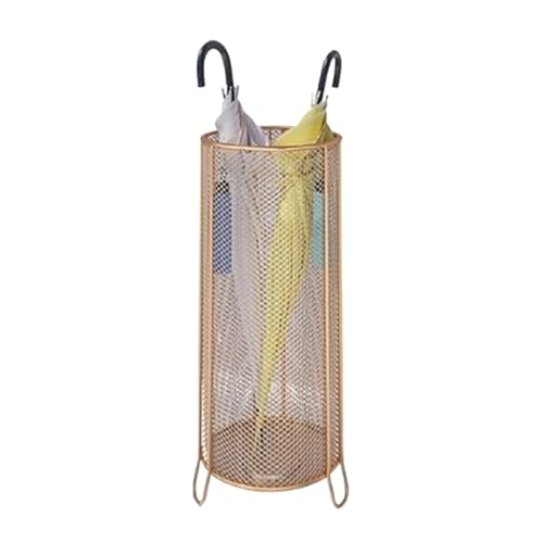PPQIRU Regenschirmständer Aus Metall Beach Metal Basket Umbrella Stand Home Hanger Umbrella Clamp Parasol Entryway House Decoration(Golden) von PPQIRU