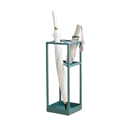 PPQIRU Regenschirmständer Aus Metall Discount Iron Landing Umbrella Stand Multi-Functional Holder for Hotel Lobby Creative Light Luxury Parasol Stand(Green) von PPQIRU