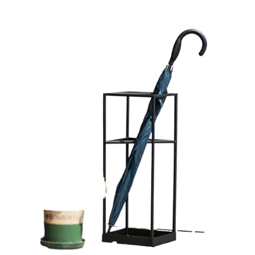 PPQIRU Regenschirmständer Aus Metall Floor-Standing Iron Umbrella Stands for Home Door Storage Umbrella Holder Light Luxury Simple Umbrella Stand for Office(Black) von PPQIRU