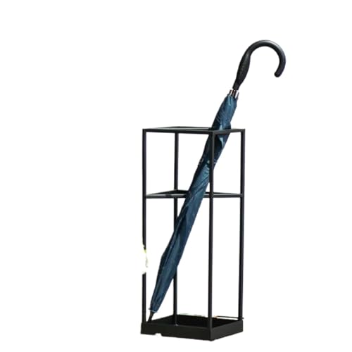 PPQIRU Regenschirmständer Aus Metall Iron Landing Umbrella Stand Multi-Functional Umbrella Holder for Hotel Lobby Shelf Creative Light Luxury Parasol Stand Metal Umbrella Stand(Black) von PPQIRU