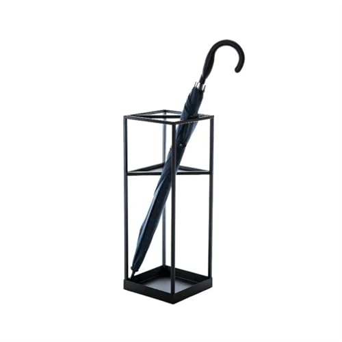 PPQIRU Regenschirmständer Aus Metall Iron Landing Umbrella Stand Multi-Functional Umbrella Holder for Hotel Lobby Shelf Creative Light Luxury Parasol Stand Metal Umbrella Stand(Black) von PPQIRU
