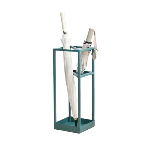 PPQIRU Regenschirmständer Aus Metall Iron Landing Umbrella Stand Multi-Functional Umbrella Holder for Hotel Lobby Shelf Creative Light Luxury Parasol Stand Metal Umbrella Stand(Green) von PPQIRU