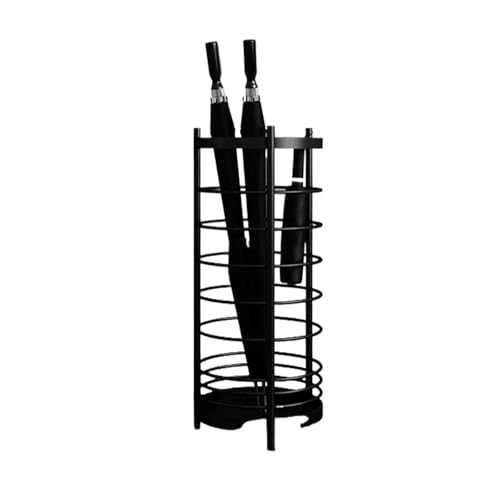 PPQIRU Regenschirmständer Aus Metall Light Luxury Umbrella Storage Rack Commercial Hotel Lobby Office Home Umbrella Holder Household Doorway Umbrella Bucket(Black) von PPQIRU