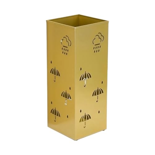 PPQIRU Regenschirmständer Aus Metall Metal Umbrella Holder Standing Umbrella Stand Rack Decorative Umbrella Holder Bin Multipurposes Walking Holder(Yellow) von PPQIRU