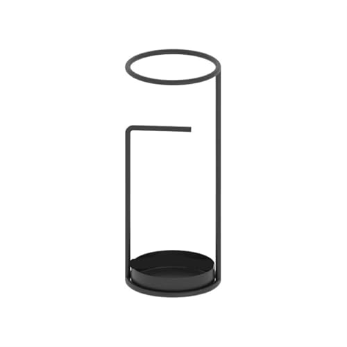 PPQIRU Regenschirmständer Aus Metall Modern Simple Creative Umbrella Rack Light Luxury Hotel Lobby Storage Bucket Metal Decorative Stand(Black) von PPQIRU