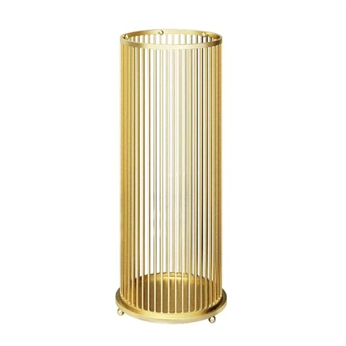 PPQIRU Regenschirmständer Aus Metall Simple Light Luxury Umbrella Storage Rack Commercial Hotel Lobby Office Umbrella Holder Home Door Bucket Modern Organizer(Gold) von PPQIRU