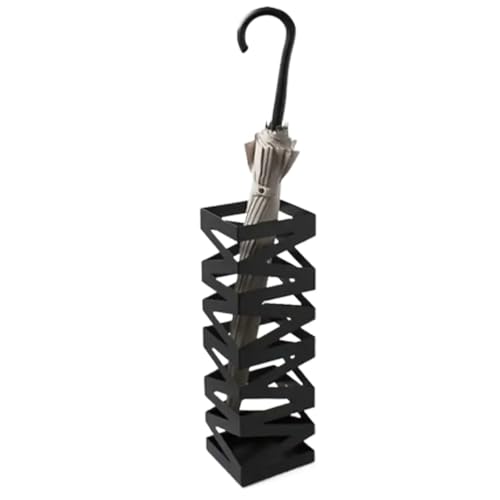 PPQIRU Regenschirmständer Aus Metall Simple Metal Hollow M-Shaped Large-Capacity Umbrella Bucket Lobby Office Home Porch Umbrella Stand Umbrella Storage Rack(Black) von PPQIRU