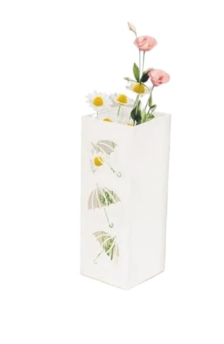 PPQIRU Regenschirmständer Aus Metall Umbrella Stand Holder Bucket Storage Organizer Cane Bins Walking Stick Rack Bin Wall Door Entryway Umbrellas Lobby Racks Holder(White) von PPQIRU