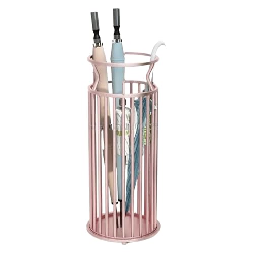 PPQIRU Regenschirmständer Aus Metall Umbrella Stand Rack Floor-Standing Umbrella Rack Umbrella Drain Rack Umbrella Holder for Office Hotel Home Door Entrance(Pink) von PPQIRU