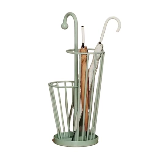 PPQIRU Regenschirmständer Aus Metall Umbrella Storage Rack Large Capacity Commercial Iron Umbrella Bucket Household Floor-Standing Creative Door Umbrella Storage(Green) von PPQIRU