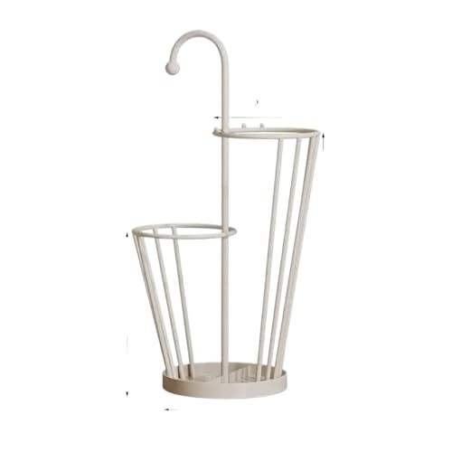PPQIRU Regenschirmständer Aus Metall Umbrella Storage Rack Large Capacity Commercial Iron Umbrella Bucket Household Floor-Standing Creative Door Umbrella Storage(White) von PPQIRU