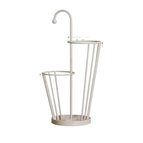 PPQIRU Regenschirmständer Aus Metall Umbrella Storage Rack Large Capacity Commercial Iron Umbrella Bucket Household Floor-Standing Creative Door Umbrella Storage(White) von PPQIRU